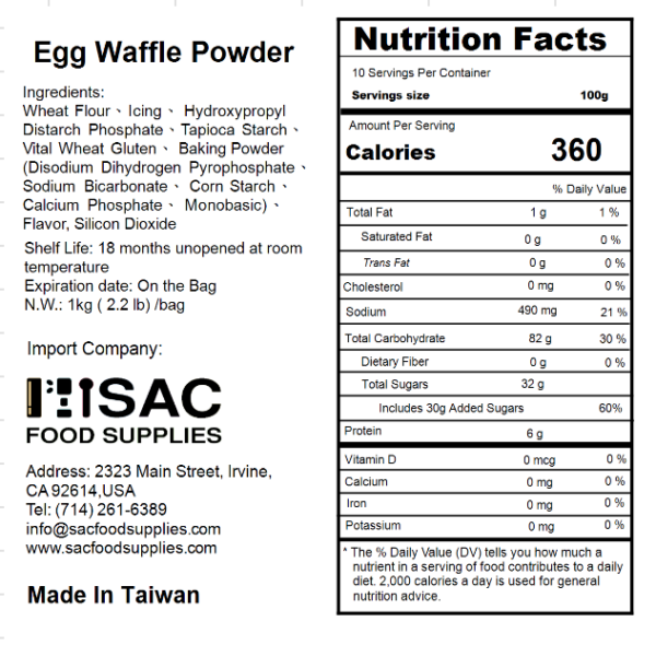 Bubble Waffle Ingredients