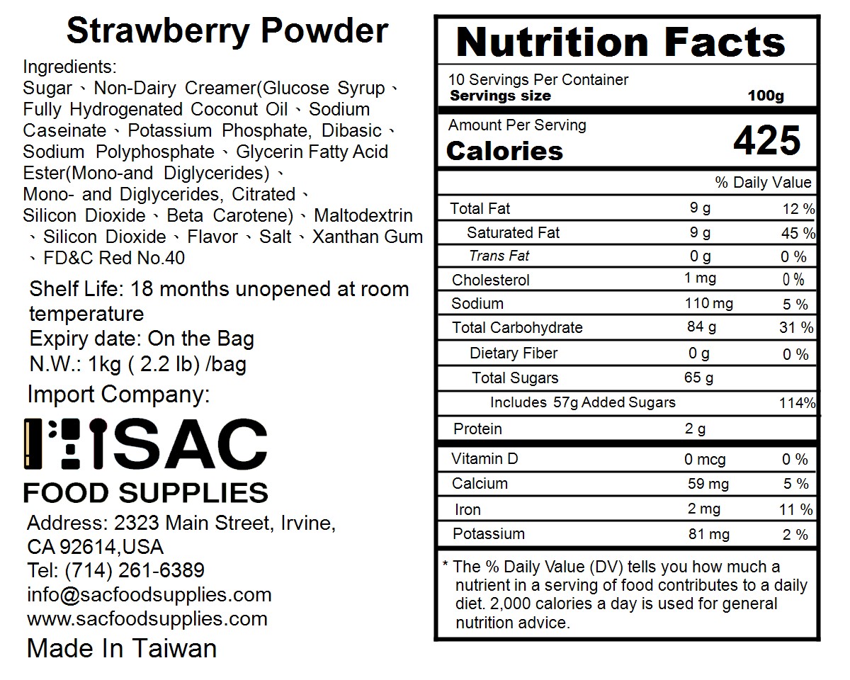 Strawberry Powder - SAC Food Supplies