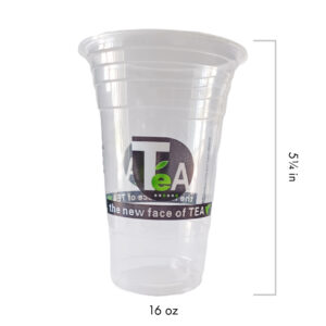 "The New Face of Tea" Design PP Plastic Cups (16oz, 300 pcs)